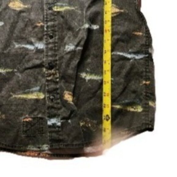 Shirt Salty Crew Button Up Short Sleeve Black Fish Mens Small fisherman ocean - Picture 6 of 7